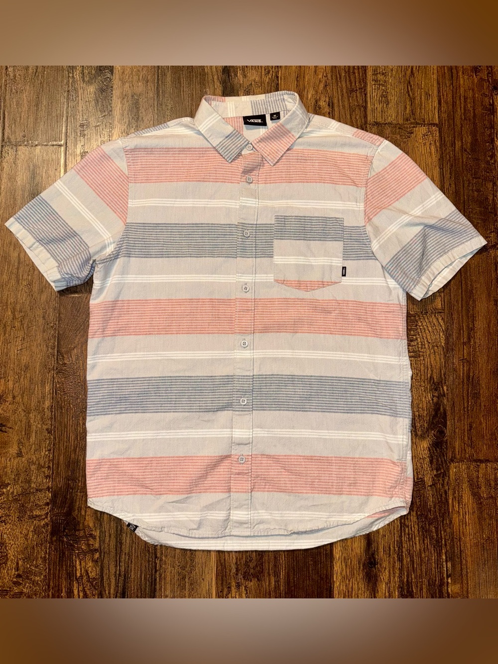 Vans Men’s Short-Sleeve Striped Button-Down Shirt